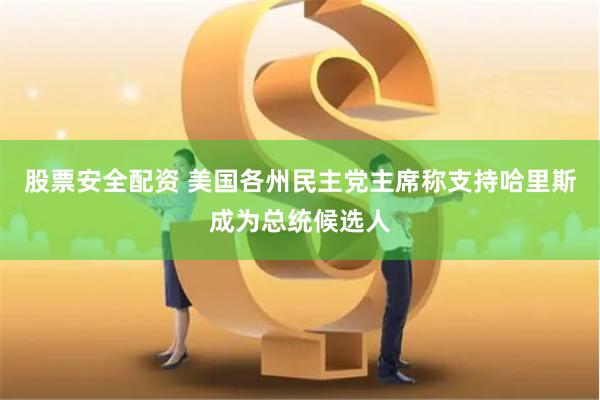 股票安全配资 美国各州民主党主席称支持哈里斯成为总统候选人