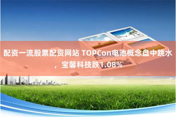 配资一流股票配资网站 TOPCon电池概念盘中跳水，宝馨科技跌1.08%