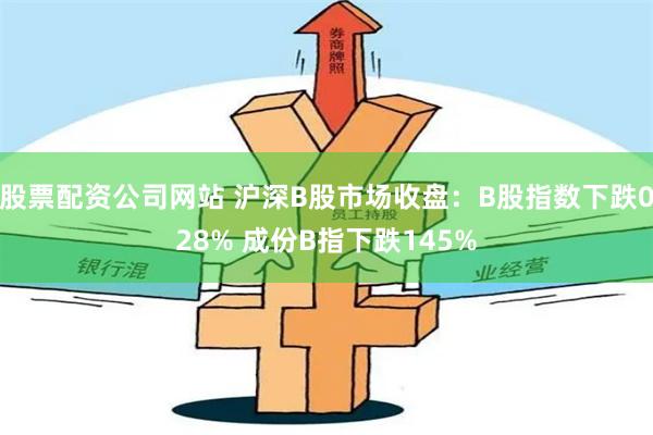 股票配资公司网站 沪深B股市场收盘：B股指数下跌028% 成份B指下跌145%