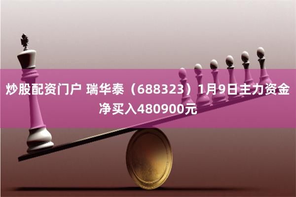 炒股配资门户 瑞华泰（688323）1月9日主力资金净买入480900元